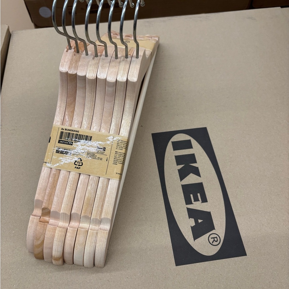Set of 8 BUMERANG Hanger natural closet organizing - Picture 8 of 10